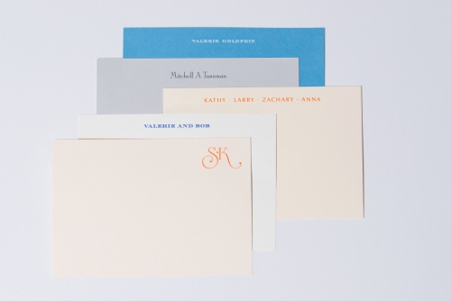 Engraved note cards